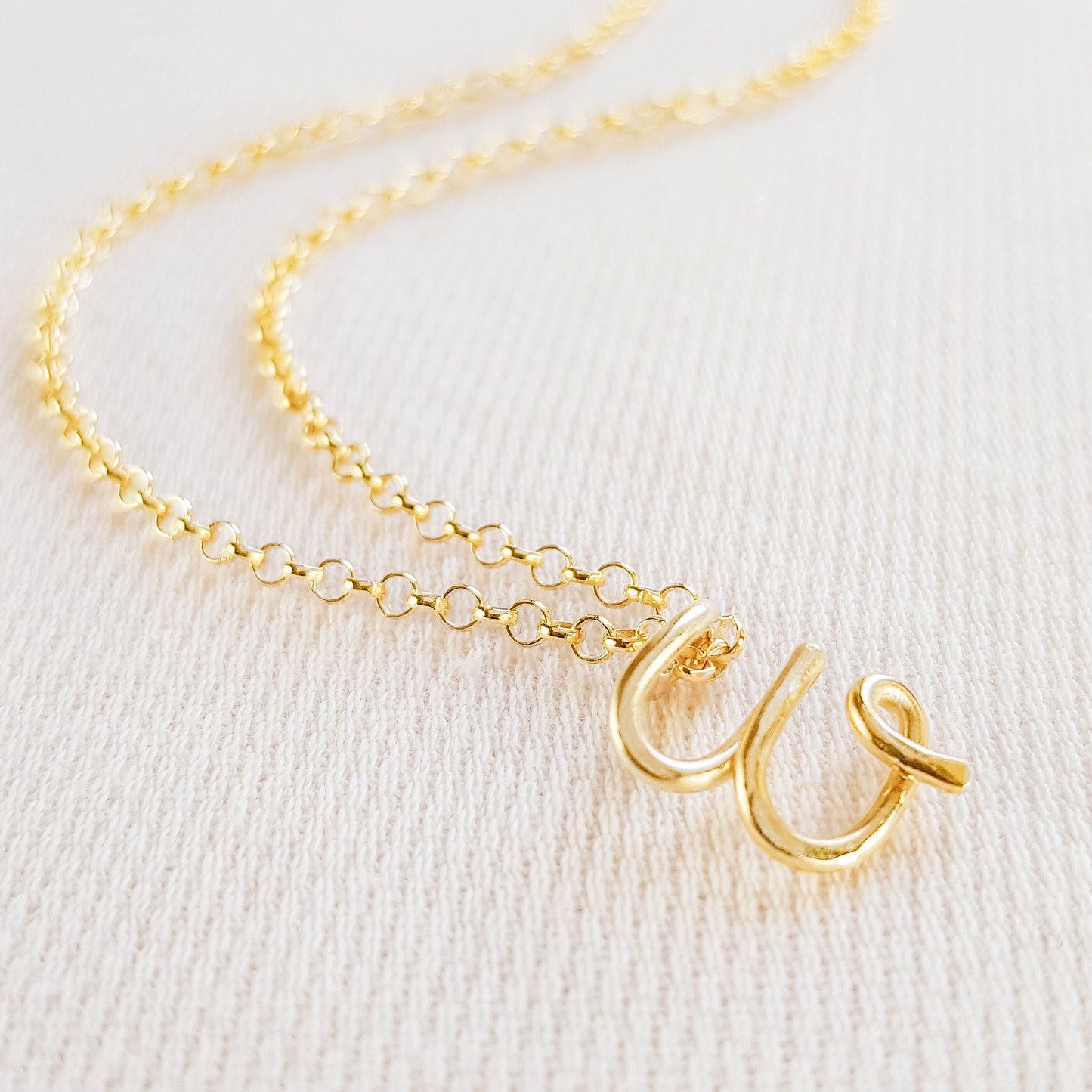 Personalized Lowercase Italic Initial Necklace: Dainty Letter Monogram Pendant
