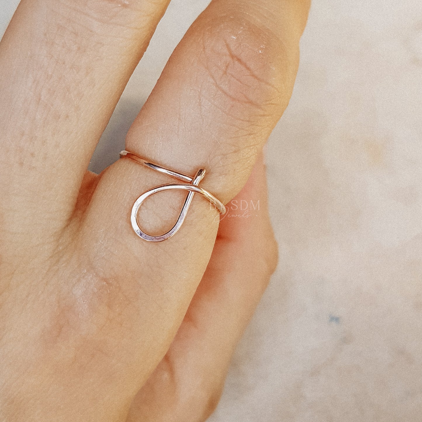 Dainty Initial Ring • J Letter Ring • Personalized Initial Ring • Initial Name Ring • Adjustable Ring • Bridesmaid Gift • BYSDMJEWELS