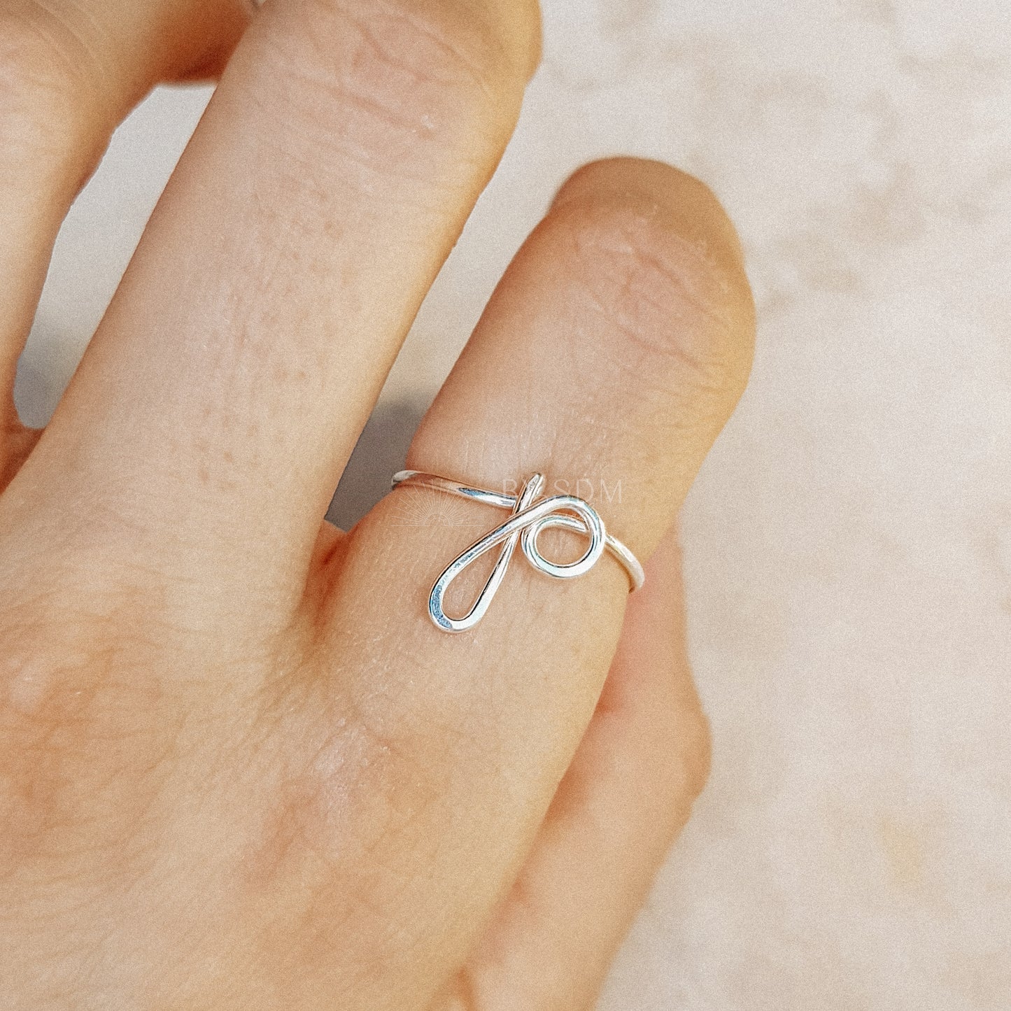 Dainty Initial P Ring • P Ring • Personalized Initial Ring • Initial Name Ring • Adjustable Initial Ring • Bridesmaid Gift • BYSDMJEWELS