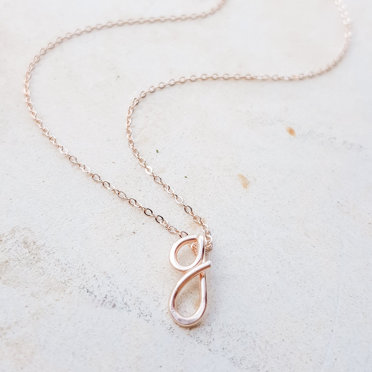 Personalized Lowercase Italic Initial Necklace: Dainty Letter Monogram Pendant