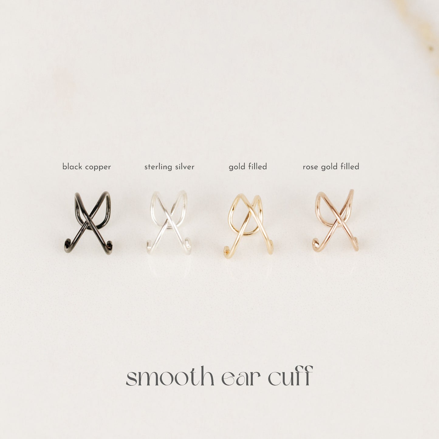 Silver Double Line or Criss Cross Ear Cuff