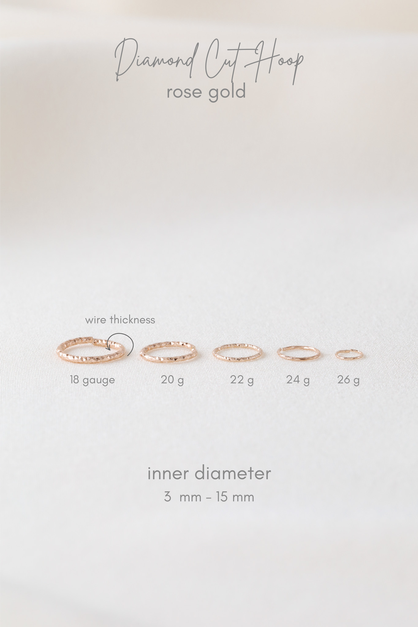 Diamond Cut Helix Hoop - Tiny Cartilage Earring - Endless Ring Hoops