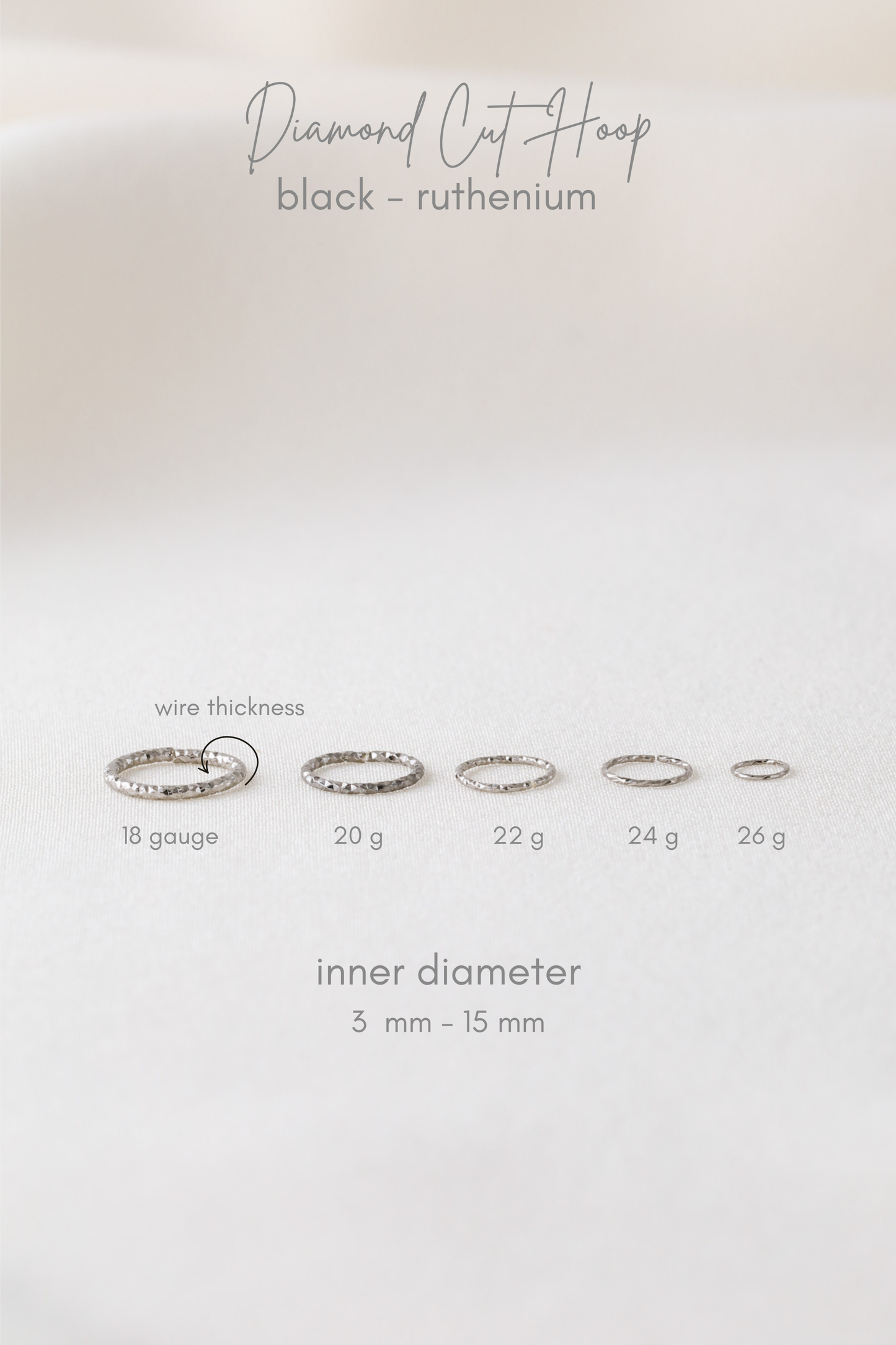 Diamond Cut Helix Hoop - Tiny Cartilage Earring - Endless Ring Hoops