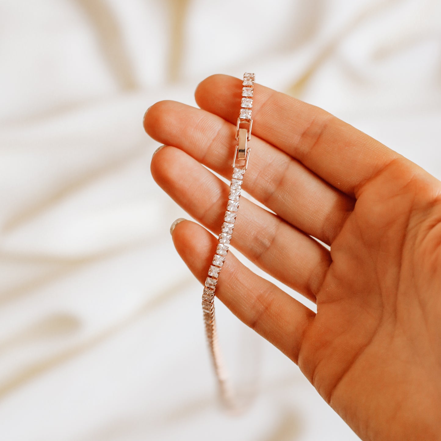 Tennis Chain Necklace, Stainless Steel CZ Rhinestone Tennis Necklace, 4mm Diamond Tennis Chain Gold and Rose Gold Plated