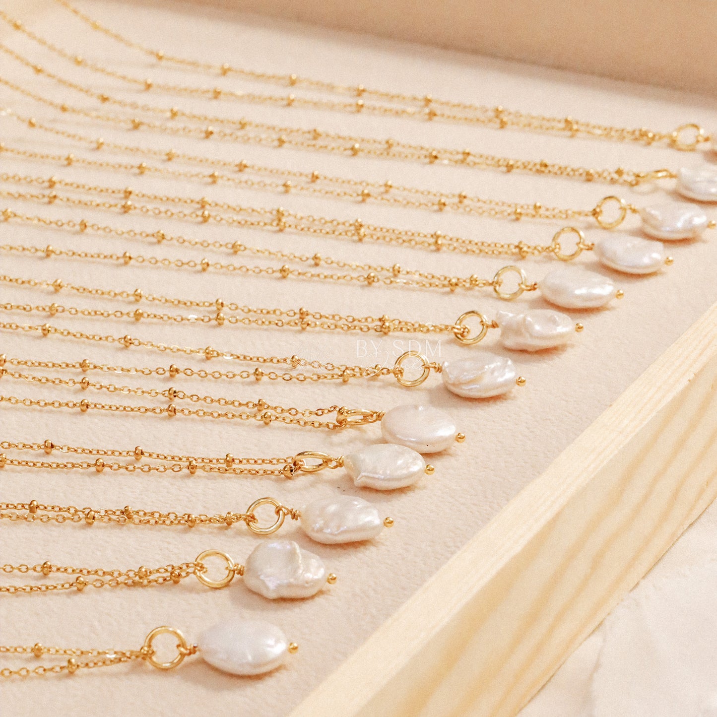 Coin Pearl Charm Necklace • Friendship Necklace • Delicate Layering Necklace • Natural Pearl Gift Idea for Women • BYSDMJEWELS