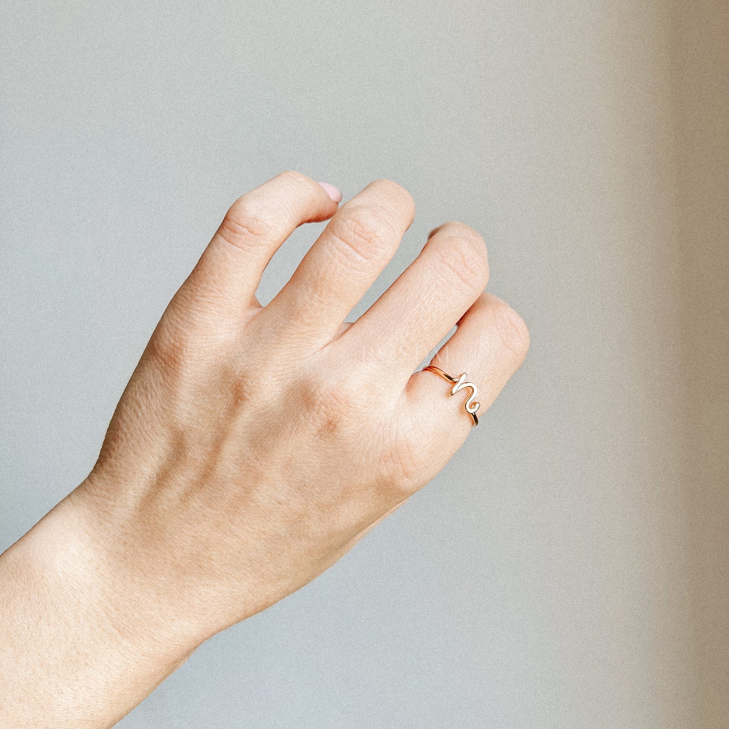 Custom Initial Name Ring • Gold Letter N Ring • Personalized Initial Ring • Initial Name Ring • Adjustable Initial Ring • BYSDMJEWELS