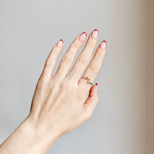 Personalized Letter R Ring • Custom Initial Ring • Ring Initials Name Alphabet • BYSDMJEWELS