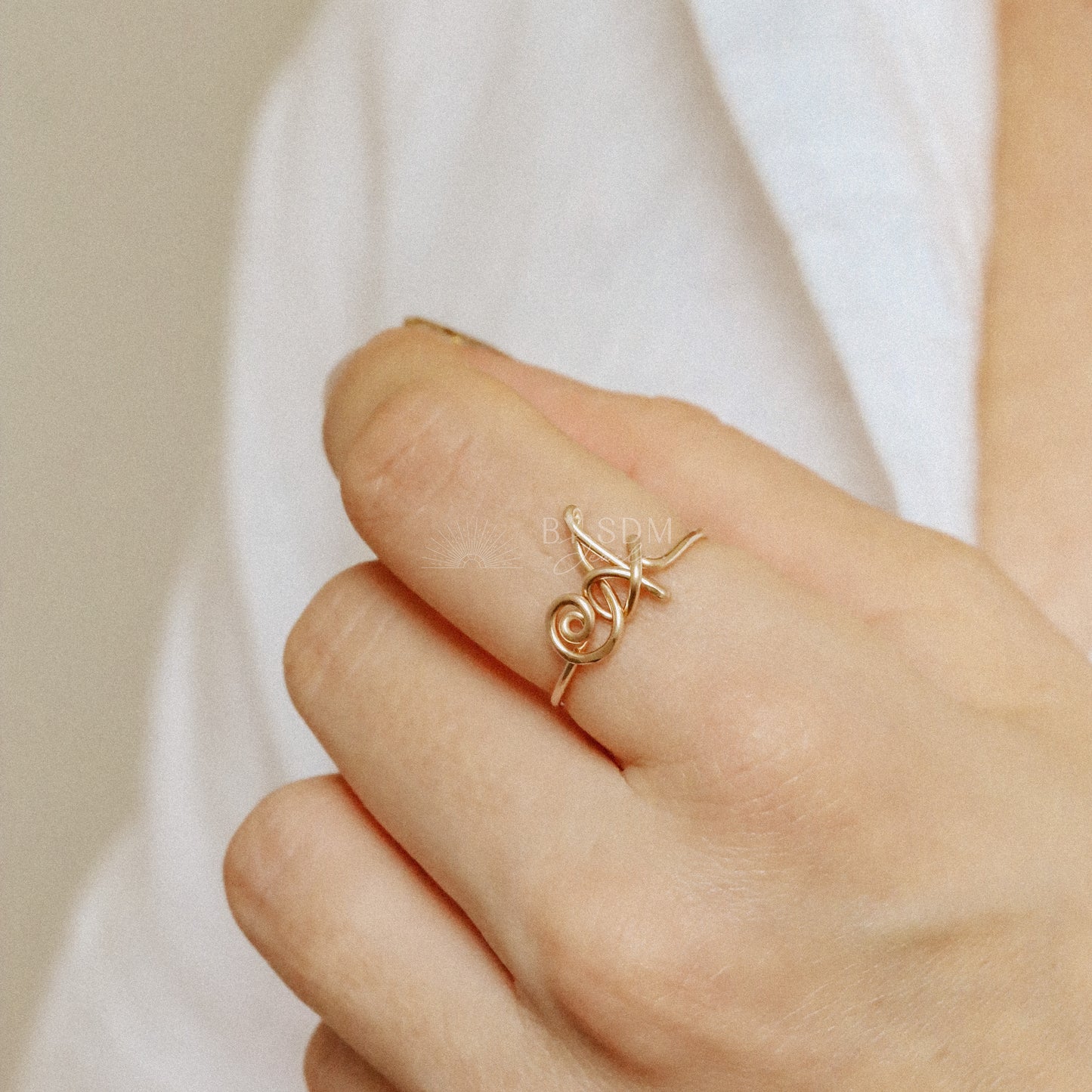 Dainty Initial Ring • Custom Letter Ring in Sterling Silver, Gold & Rose Gold • Uppercase Initial Ring • Bridesmaids Gifts • BYSDMJEWELS