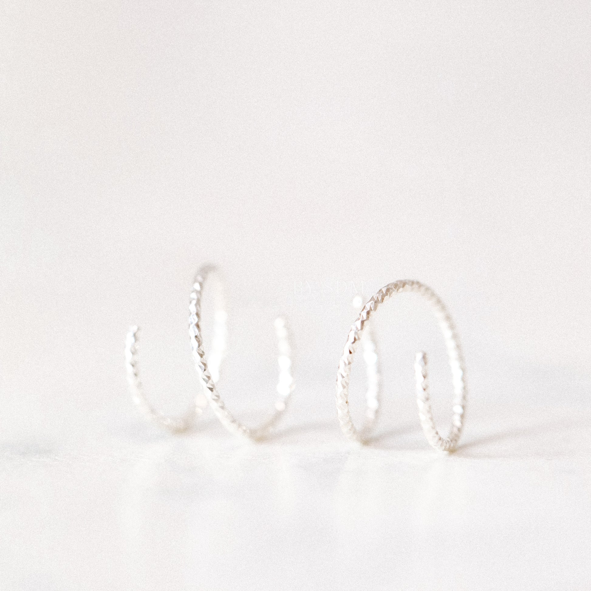 Huggie Hoop Earrings Tiny Spiral Earrings Small Hoop Earrings Hug Hoops Textured Open Hoop Earrings Diamond Cut Double Hole Earrings