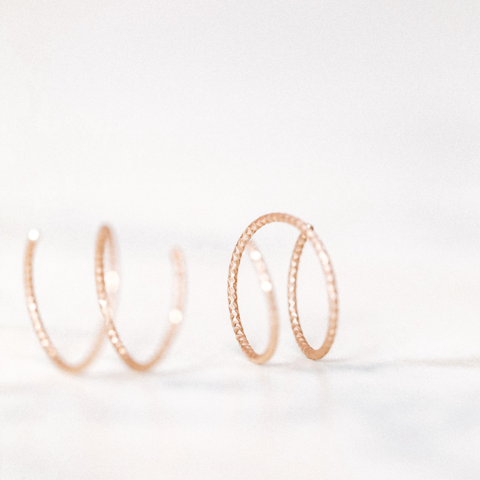Tiny Double Hoop Earrings Minimal Spiral Earrings Tiny Twist Earrings Double Hoop Earrings Double Piercing Diamond Cut Hoop Earrings