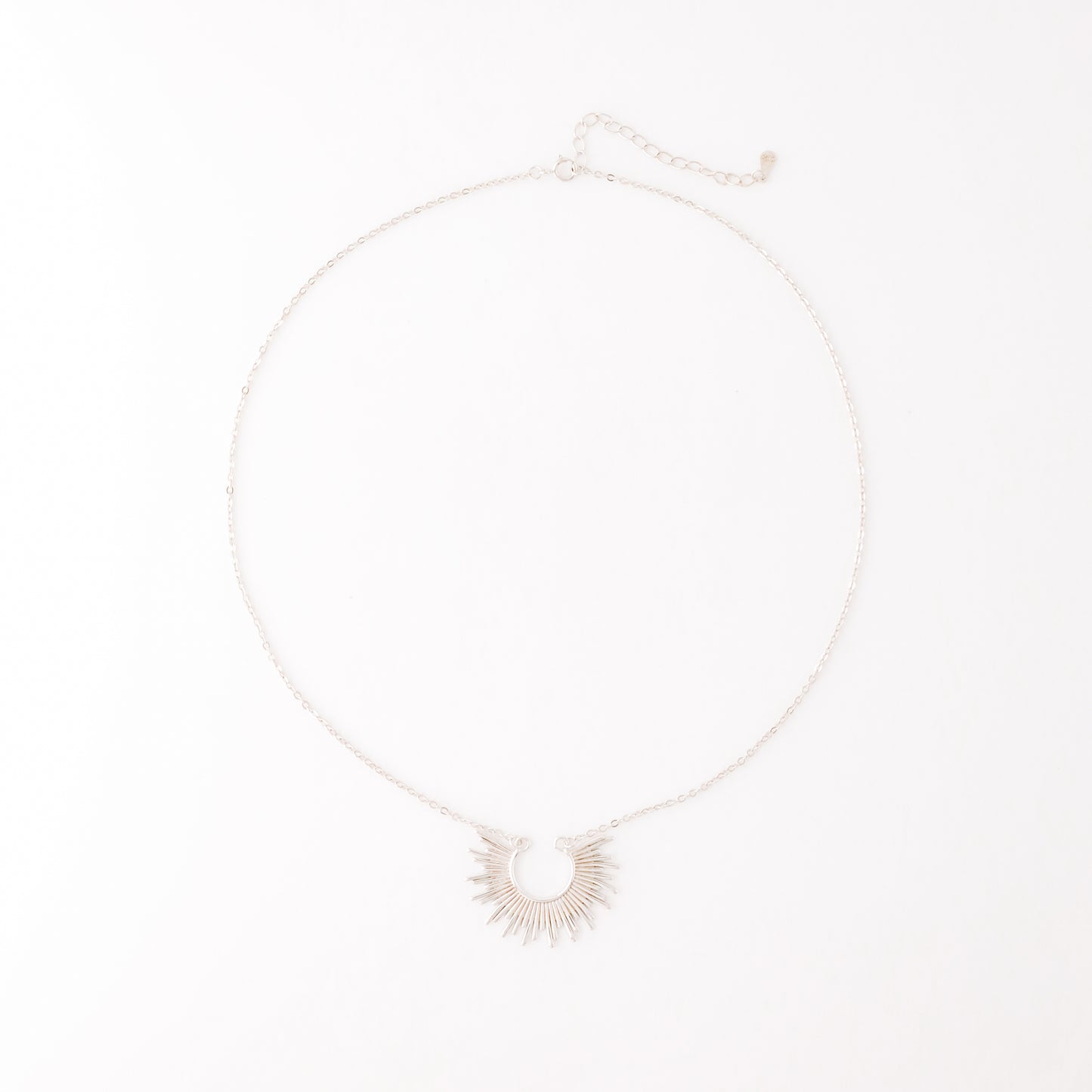 Sun Necklace Dainty Spike Necklace Sunburst Gold Necklace Minimalist Celestial Jewelry Semicircle Sun Pendant Gift For Her