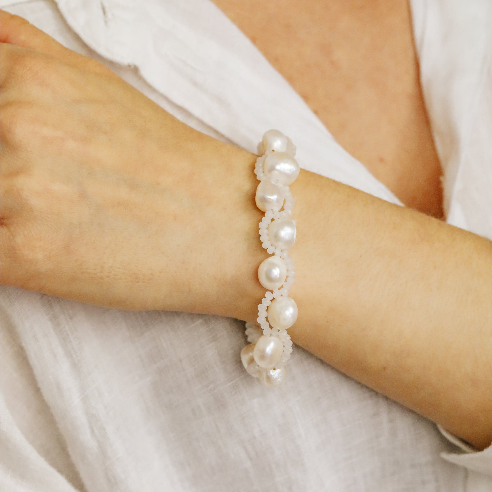 Real Natural Freshwater Pearl Bracelet • Dainty Stainless Steel Bracelet • Pearl Beaded Bracelet Bridesmaid Gift • Valentine's Gift