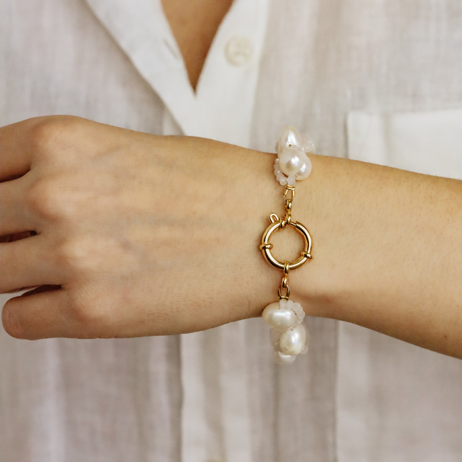 Real Natural Freshwater Pearl Bracelet • Dainty Stainless Steel Bracelet • Pearl Beaded Bracelet Bridesmaid Gift • Valentine's Gift