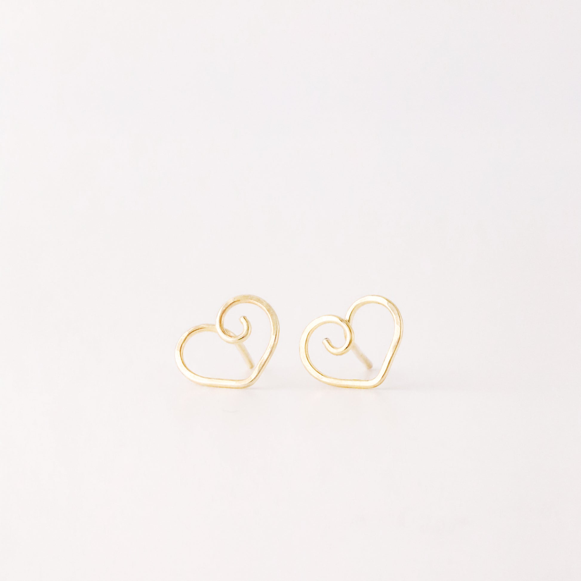 Open Heart Earrings • 12k Gold Filled or 925 Sterling Silver • Dainty Open Heart Studs for Women Teen for Girlfriend • BYSDMJEWELS