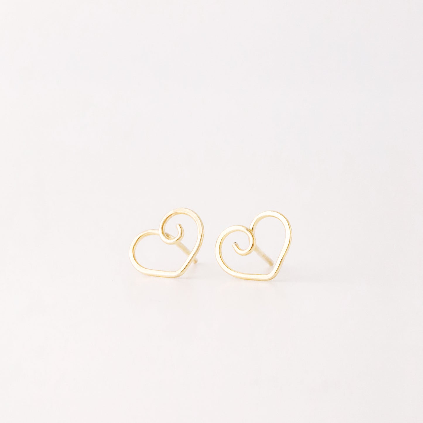 Open Heart Earrings • 12k Gold Filled or 925 Sterling Silver • Dainty Open Heart Studs for Women Teen for Girlfriend • BYSDMJEWELS