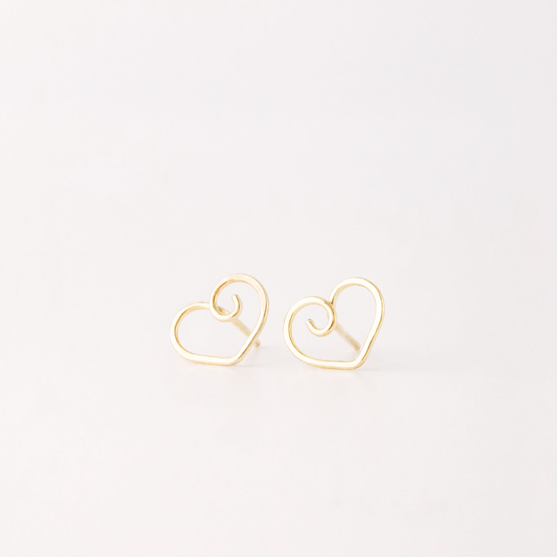 Open Heart Earrings • 12k Gold Filled or 925 Sterling Silver • Dainty Open Heart Studs for Women Teen for Girlfriend • BYSDMJEWELS