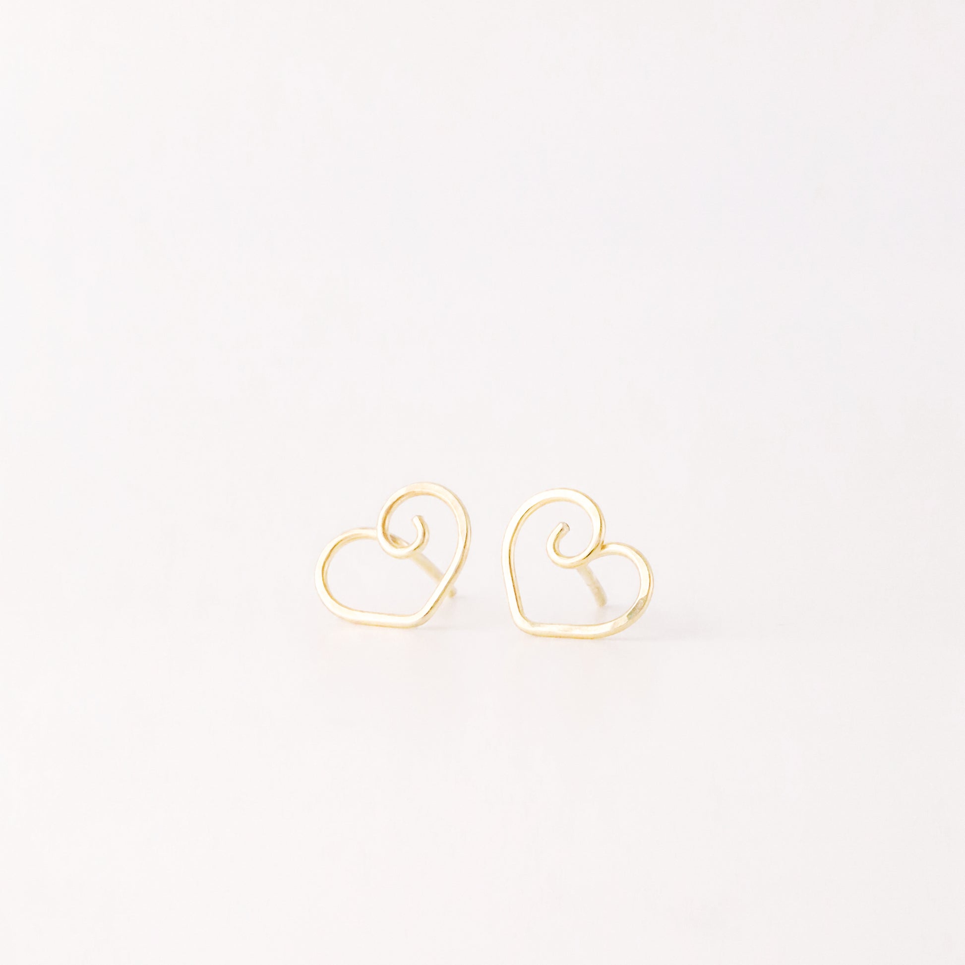 Open Heart Earrings • 12k Gold Filled or 925 Sterling Silver • Dainty Open Heart Studs for Women Teen for Girlfriend • BYSDMJEWELS