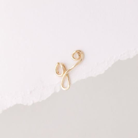 GIFT FOR HER • Dainty Initial Ear Climber Earrings in Sterling Silver, Gold & Rose Gold Filled • Custom Letter Earrings Alphabet Ear Climber