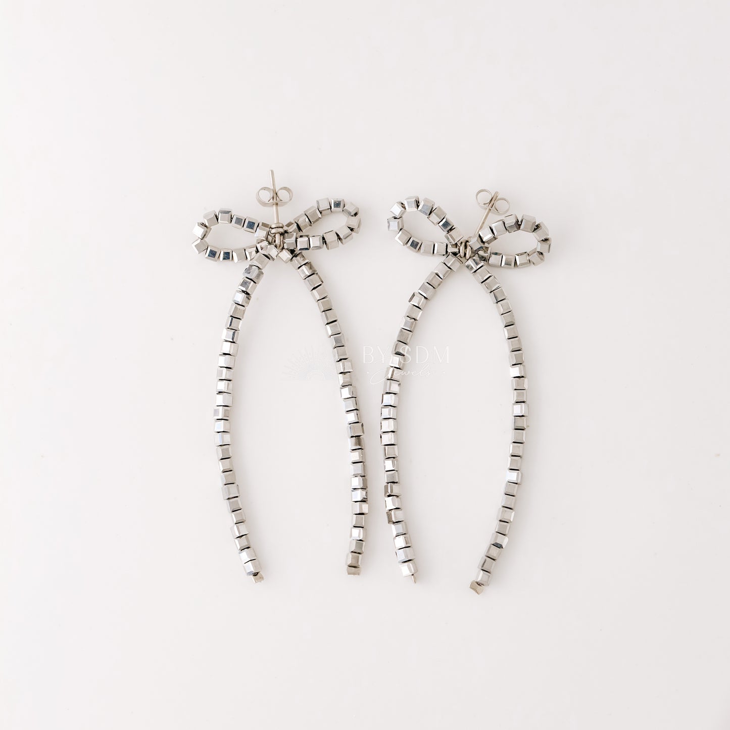 Gold Bow Drop Earrings