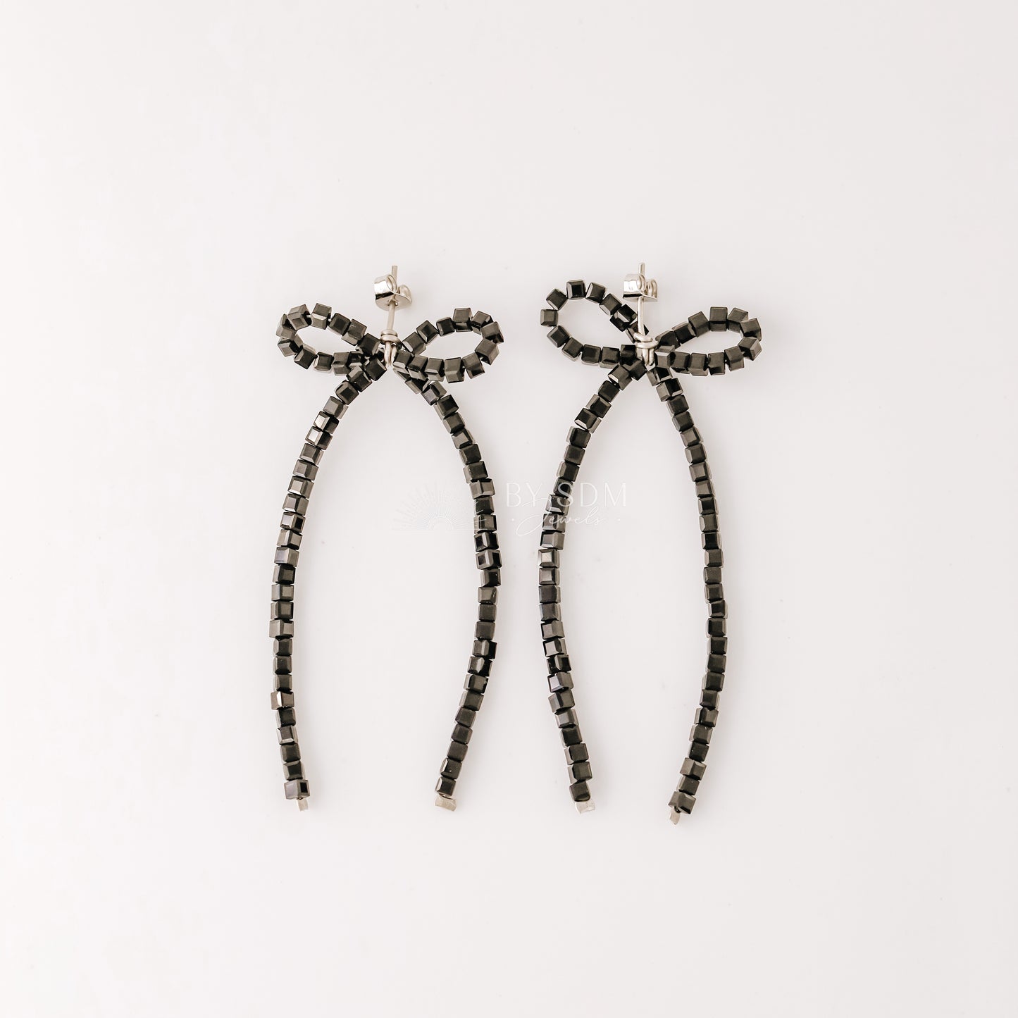Gold Bow Drop Earrings