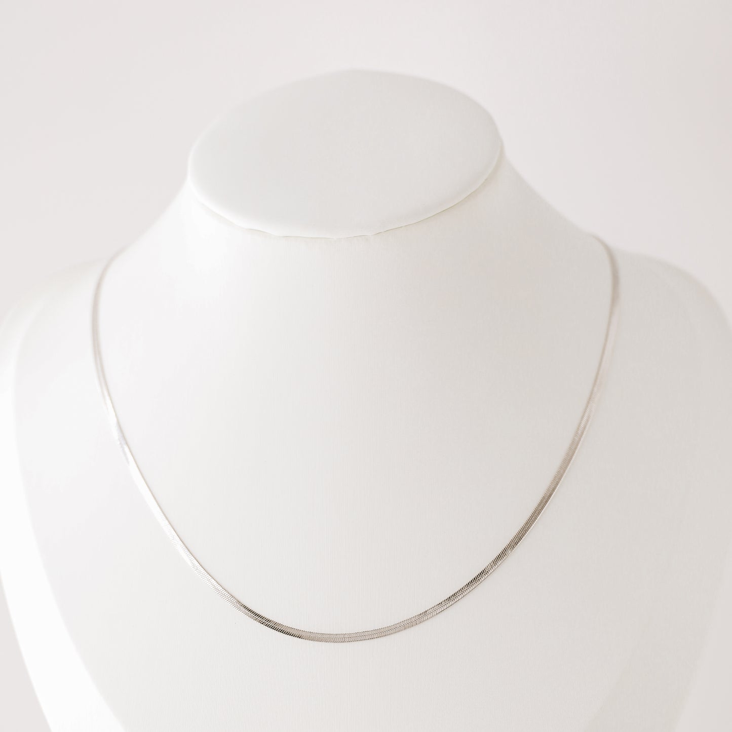 Herringbone Snake Necklace in Stainless Steel, A Must Have Layering Necklace