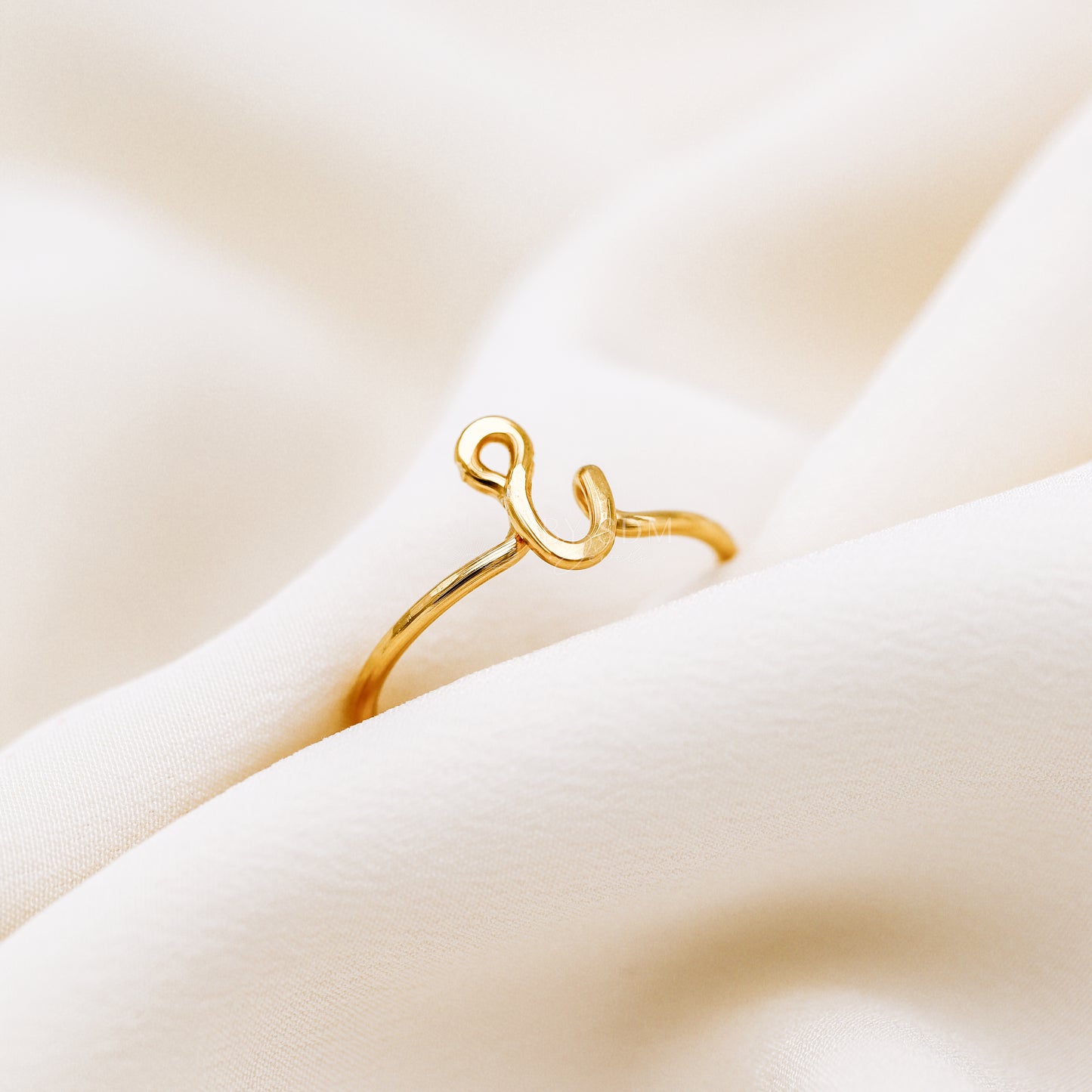 Gold Letter I Ring • Personalized Adjustable Ring • Letter Initial Rings • BYSDMJEWELS