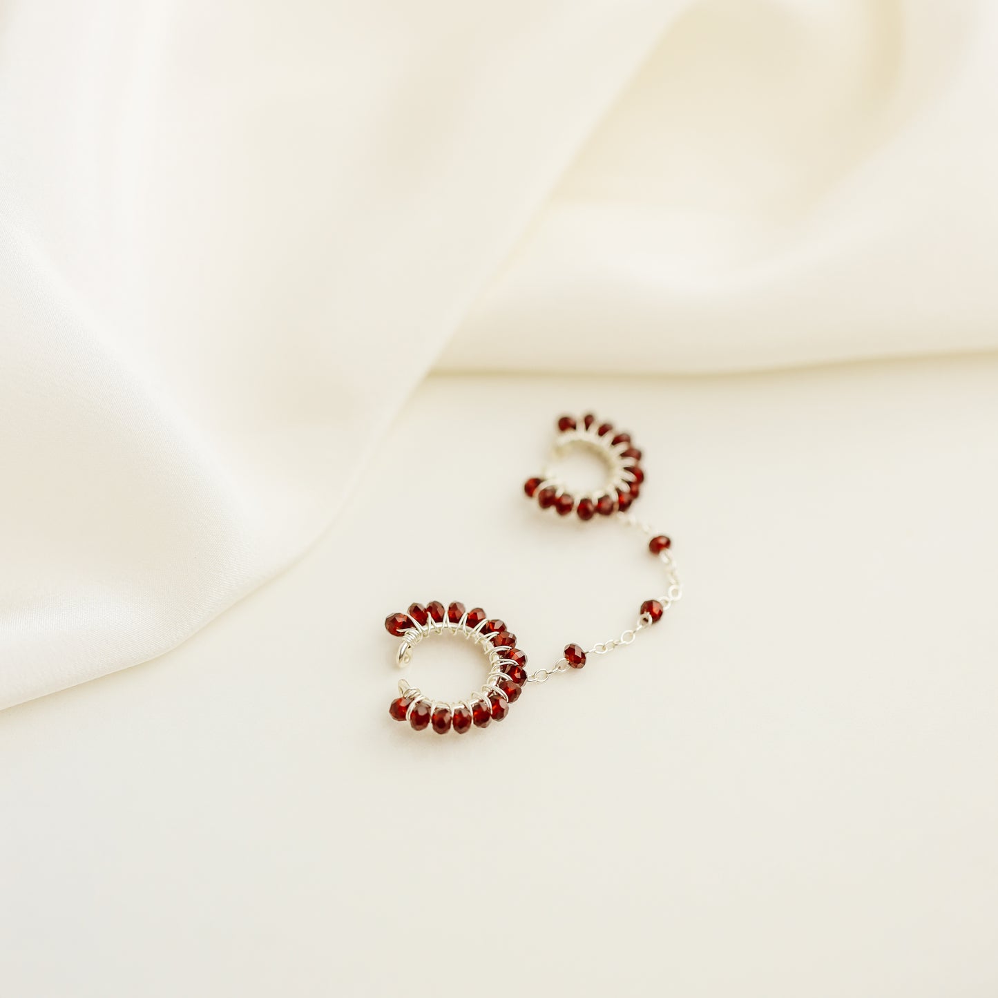 Dainty & Minimalist Cz Conch and Helix Ear Cuff Earrings, Cz Green Ear Cuff