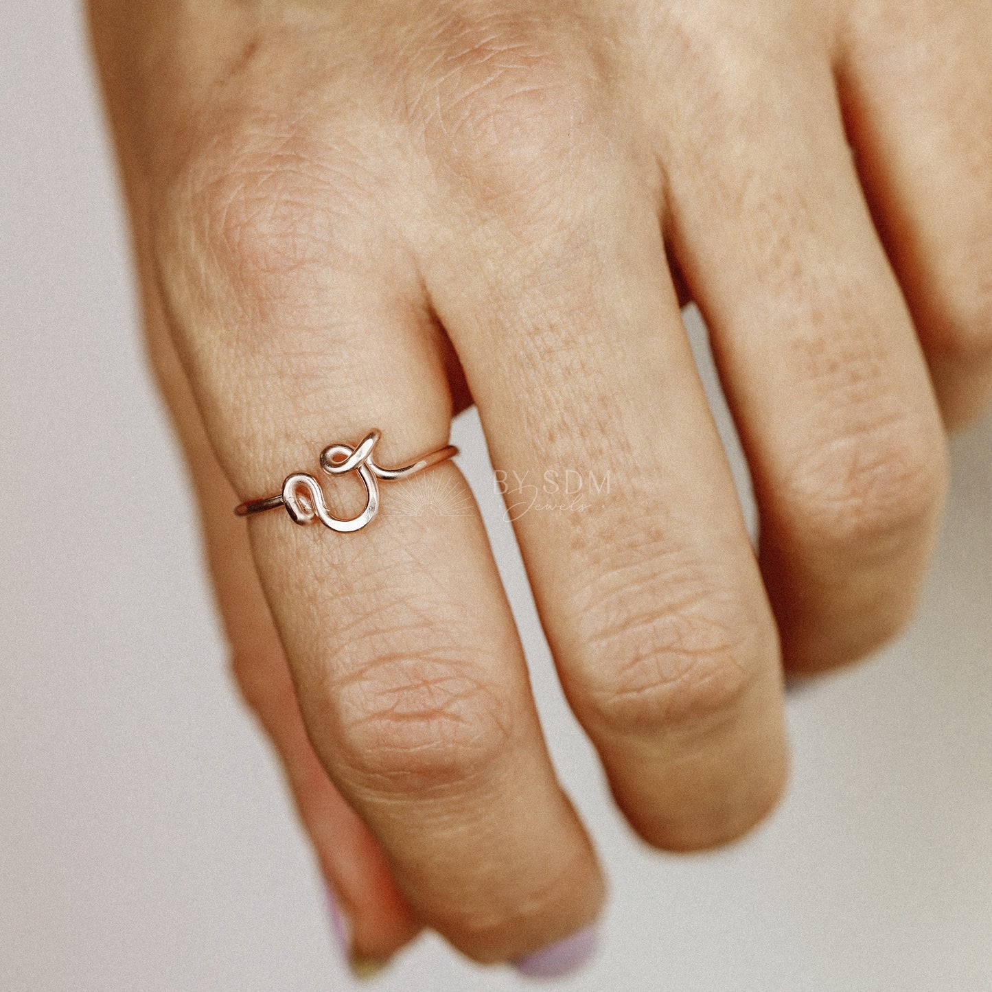 Personalized Initial V Ring • Minimalist Letter Ring • Custom Name Ring • Gift For Her • BYSDMJEWELS