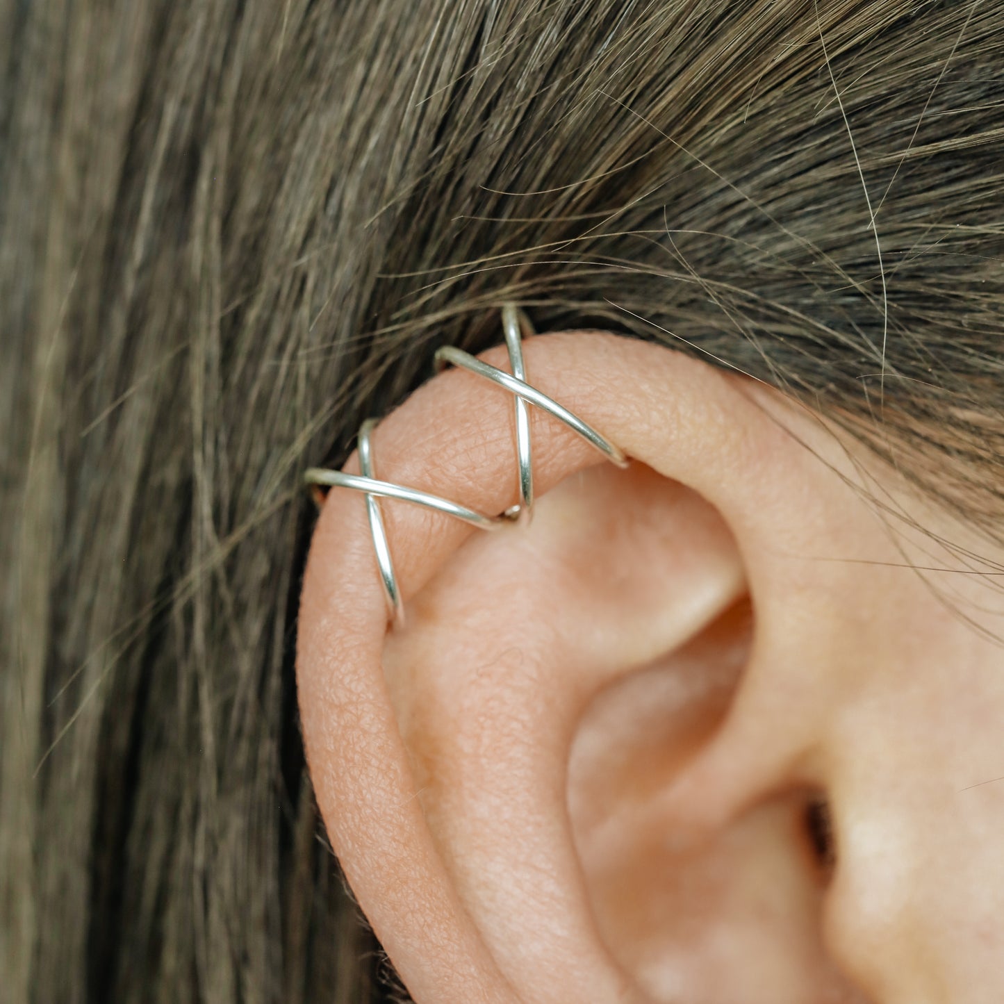 Set of 2 Ear Cuffs or Single On for Upper Ear, No Piercing Needed, Fake Cartilage Earring
