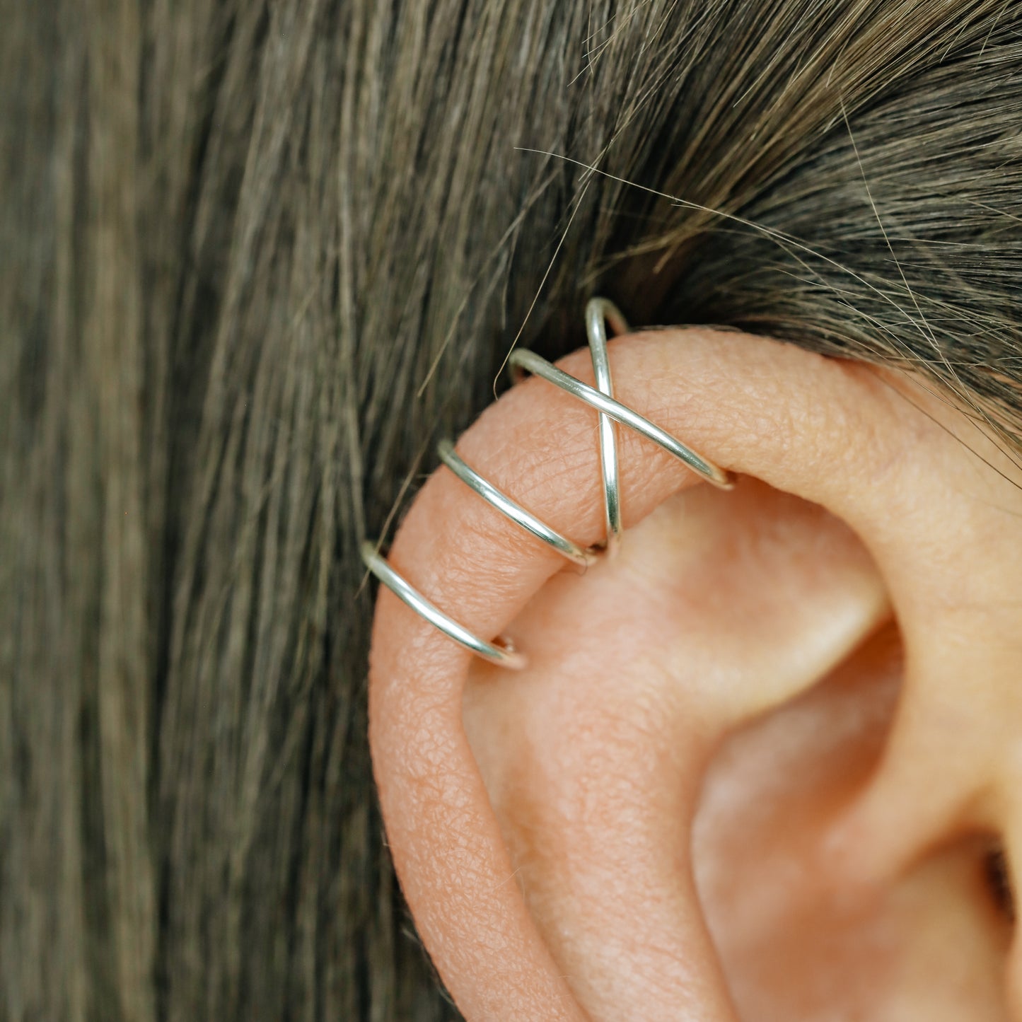 Set of 2 Ear Cuffs or Single On for Upper Ear, No Piercing Needed, Fake Cartilage Earring