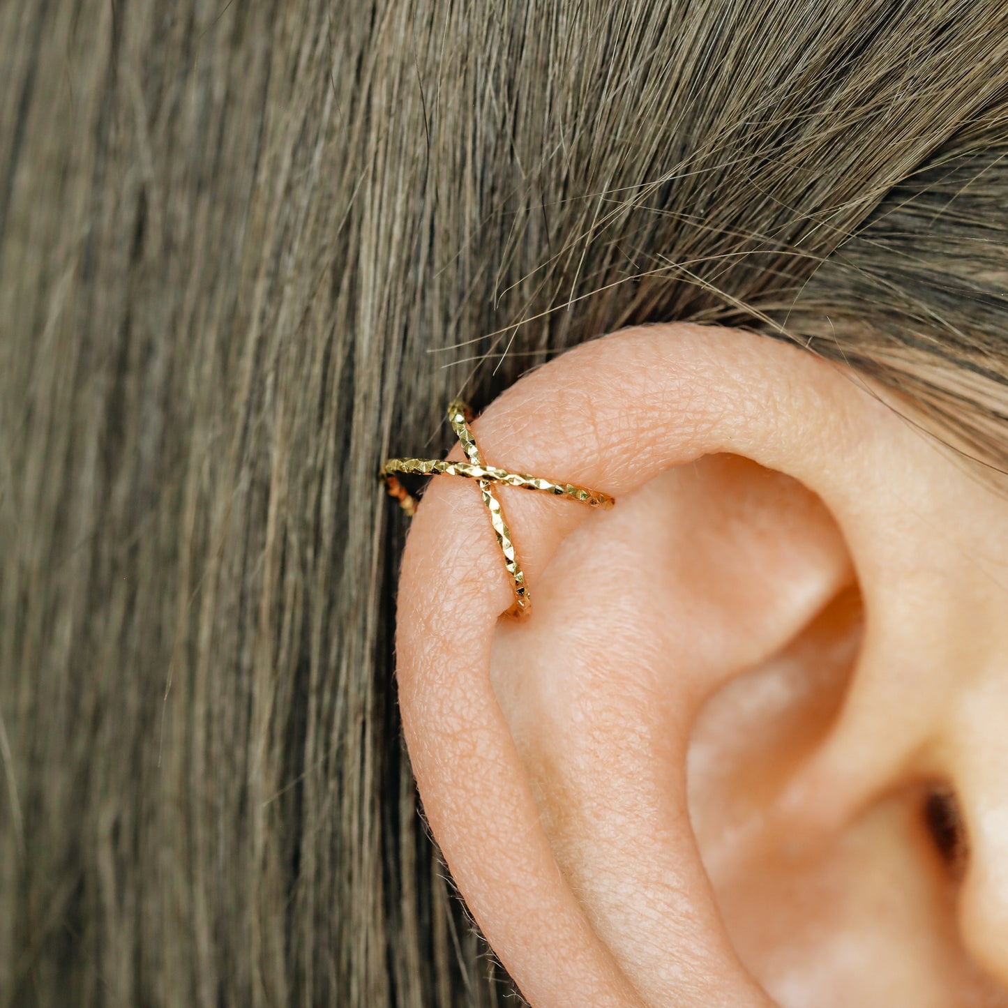 Set of 2 Ear Cuffs or Single On for Upper Ear, No Piercing Needed, Fake Cartilage Earring