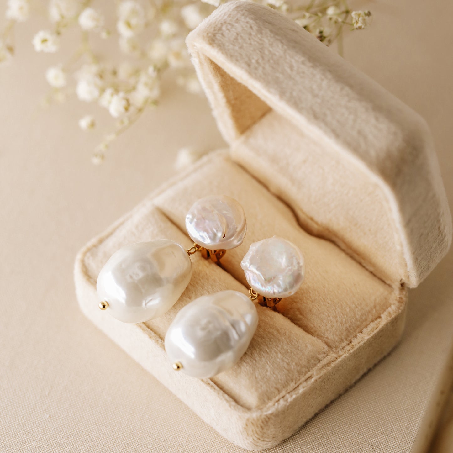 Clip On Earrings Pearl Drop Bridal Earrings Pearl Wedding Earrings Gold Bridal Jewelry Dangle Pearl Earrings Mother's Day Gift