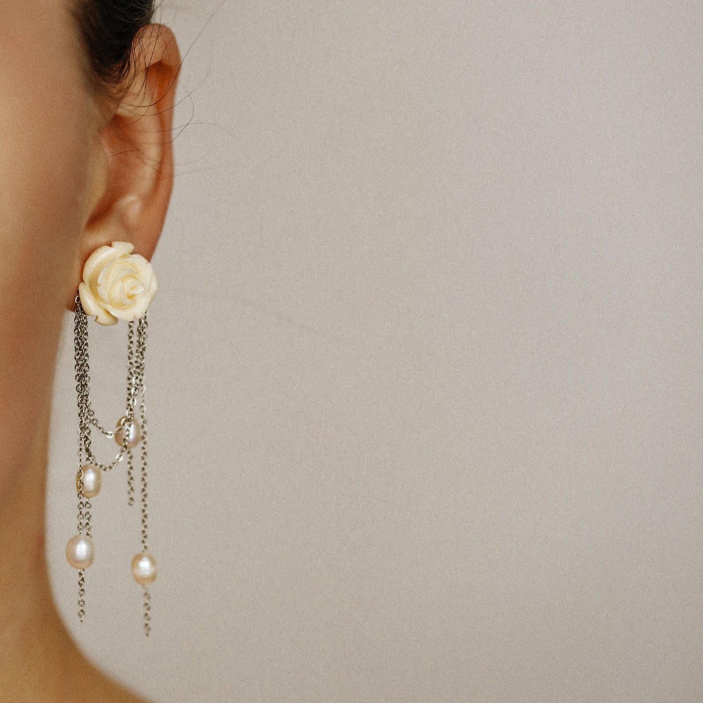 Dainty Pearl Tassel Drop Earrings, Natural Freshwater Pearl Earrings, Flower Dangling Pearl Earrings, Bridesmaid Gift, Mother's day