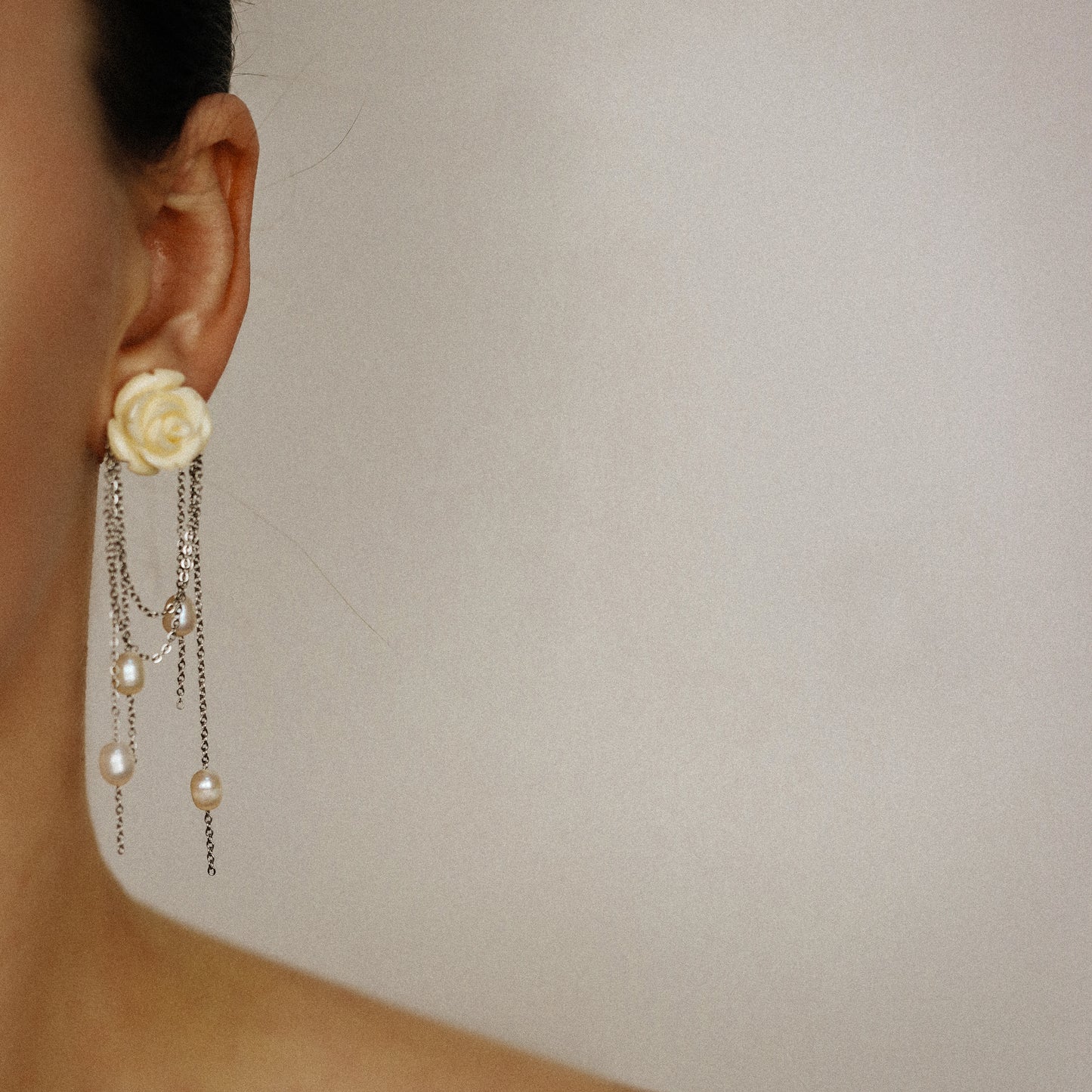 Dainty Pearl Tassel Drop Earrings, Natural Freshwater Pearl Earrings, Flower Dangling Pearl Earrings, Bridesmaid Gift, Mother's day