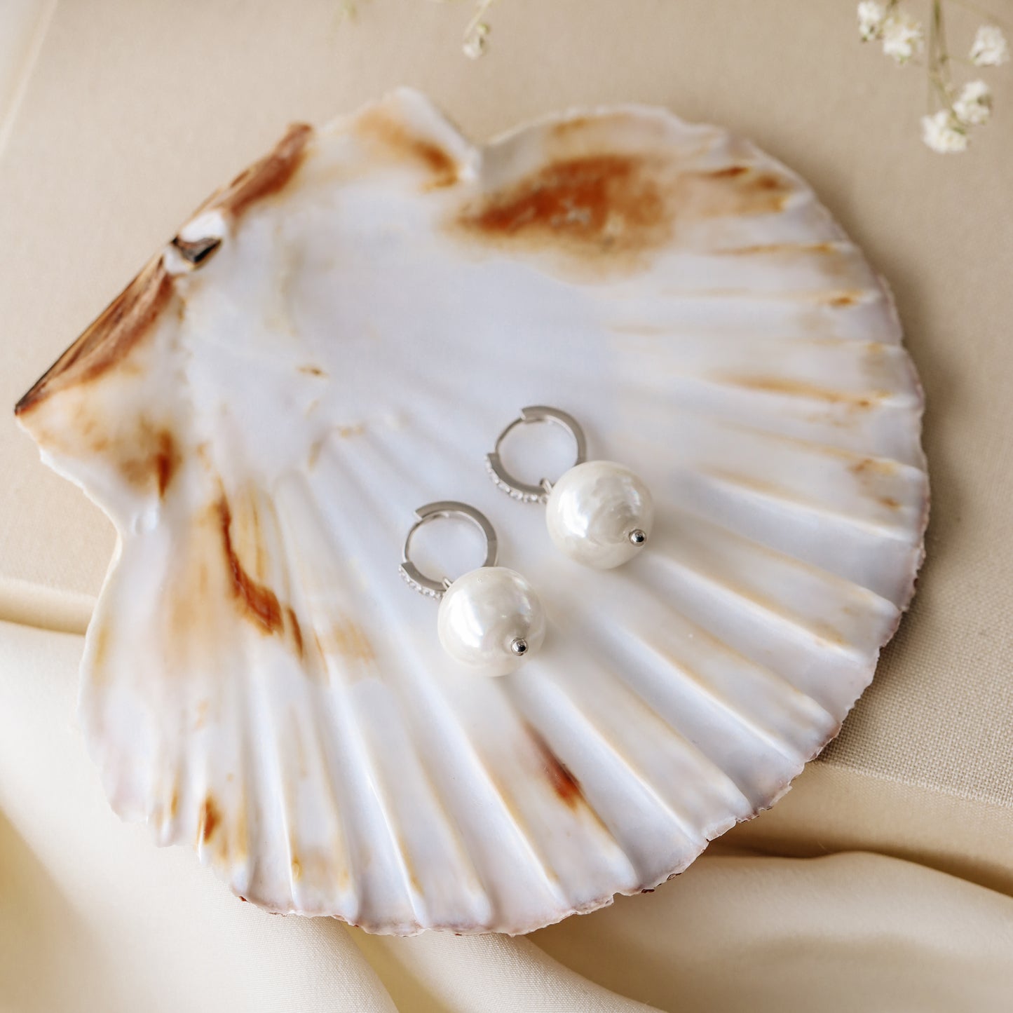Pearl Earrings, Diamond Pearl Hoop Earrings, Pearl Dangle Earrings, Gold Huggie Earrings, Wedding Earrings, Bridal Earrings