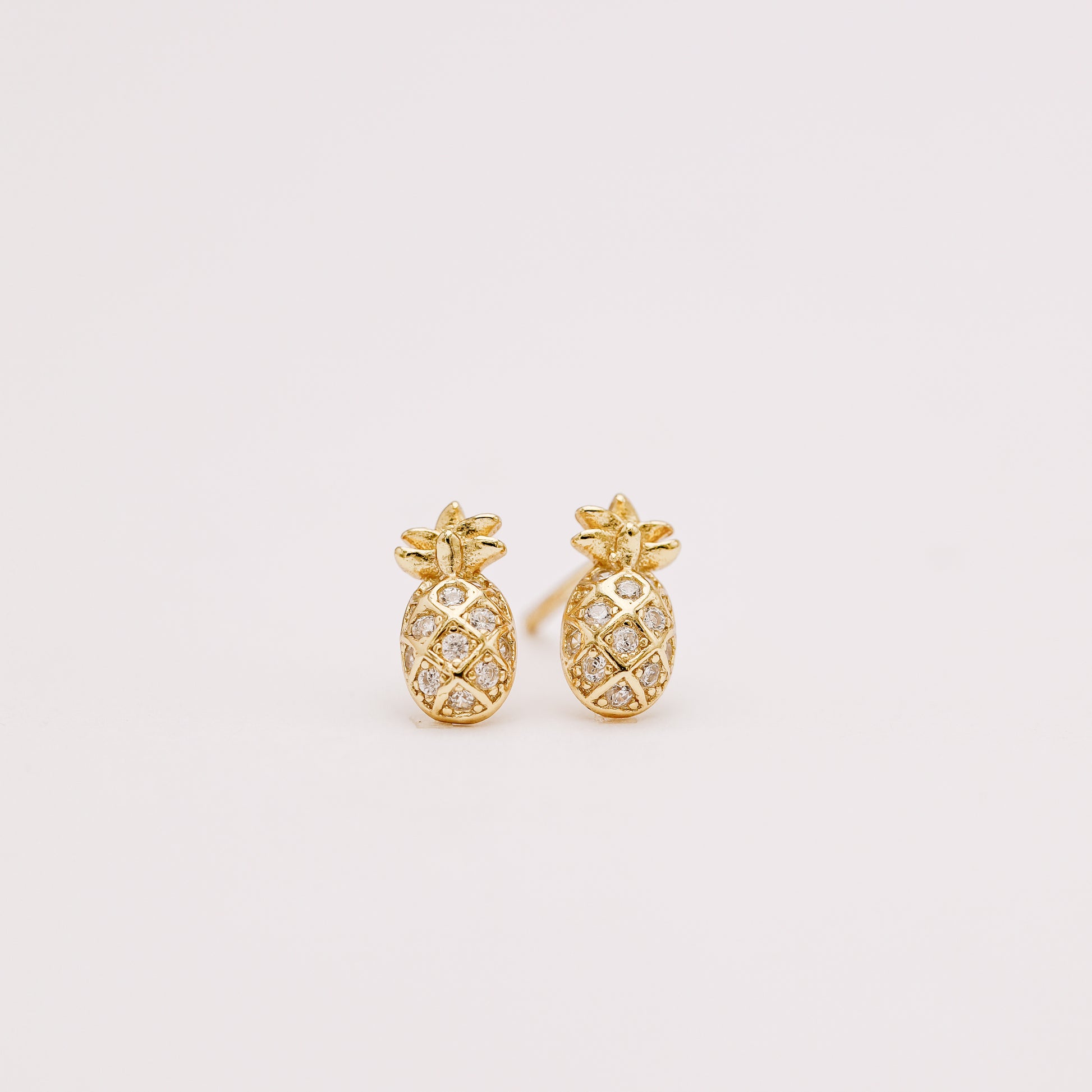 Tiny Pineapple Stud Earrings Gold, Silver • BYSDMJEWELS