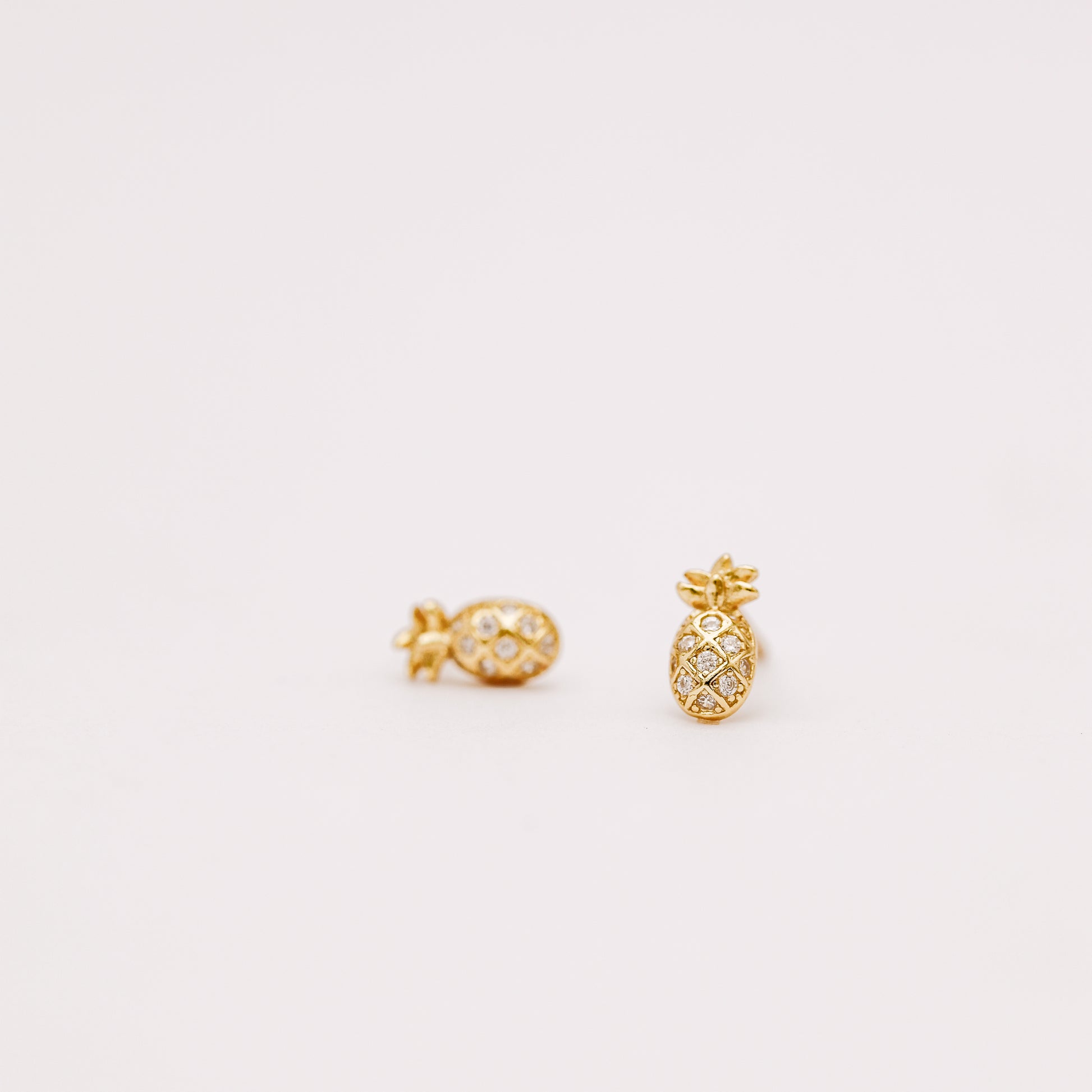 Tiny Pineapple Stud Earrings Gold, Silver • BYSDMJEWELS