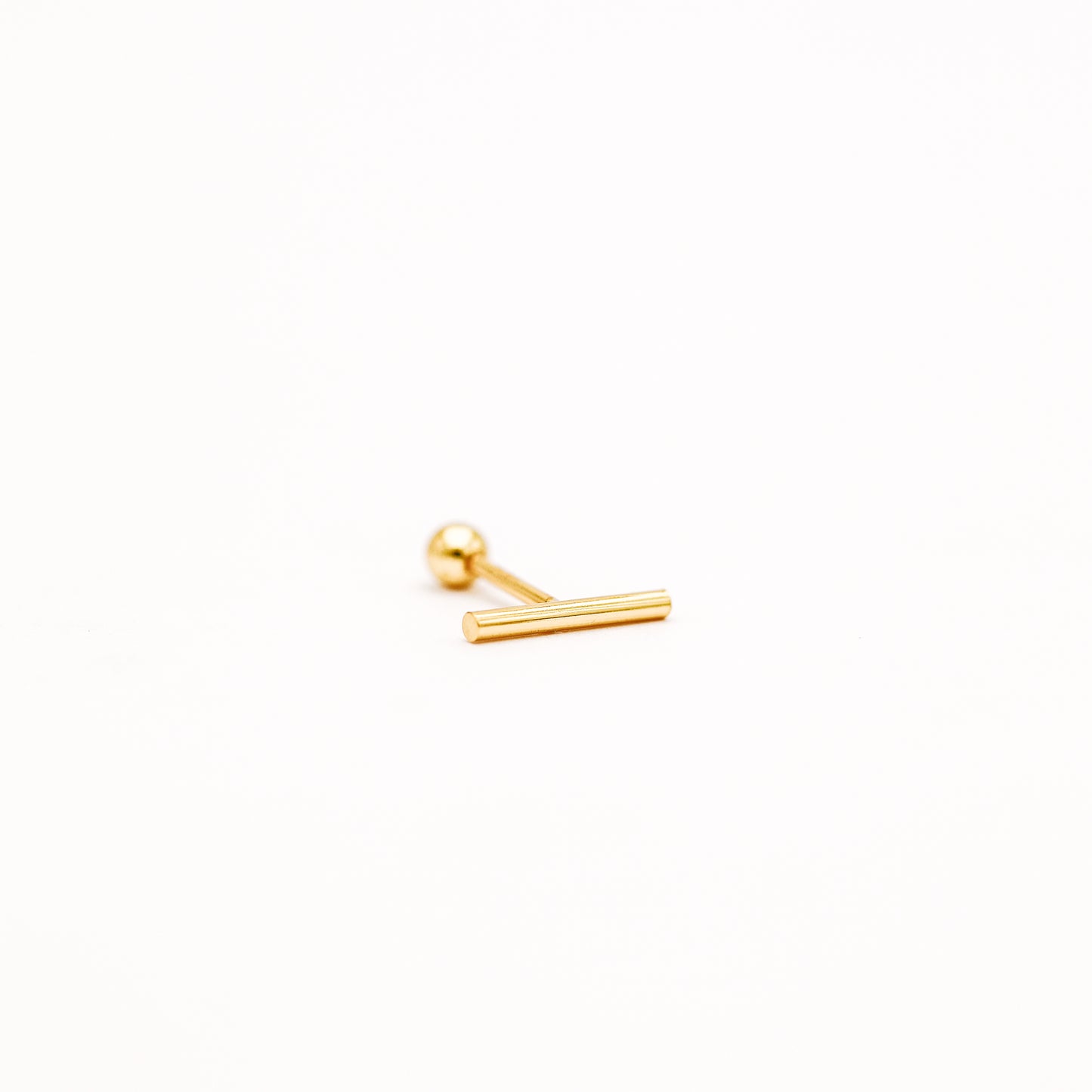 Bar Screw Back Earrings • Stick Piercing Earrings • Gold • Silver