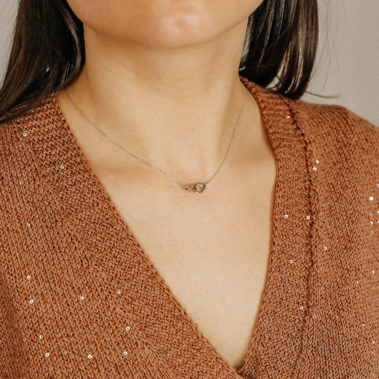 Freedom Handcuff Necklace • Dainty Eternity Necklace • Sterling Silver • BYSDMJEWELS
