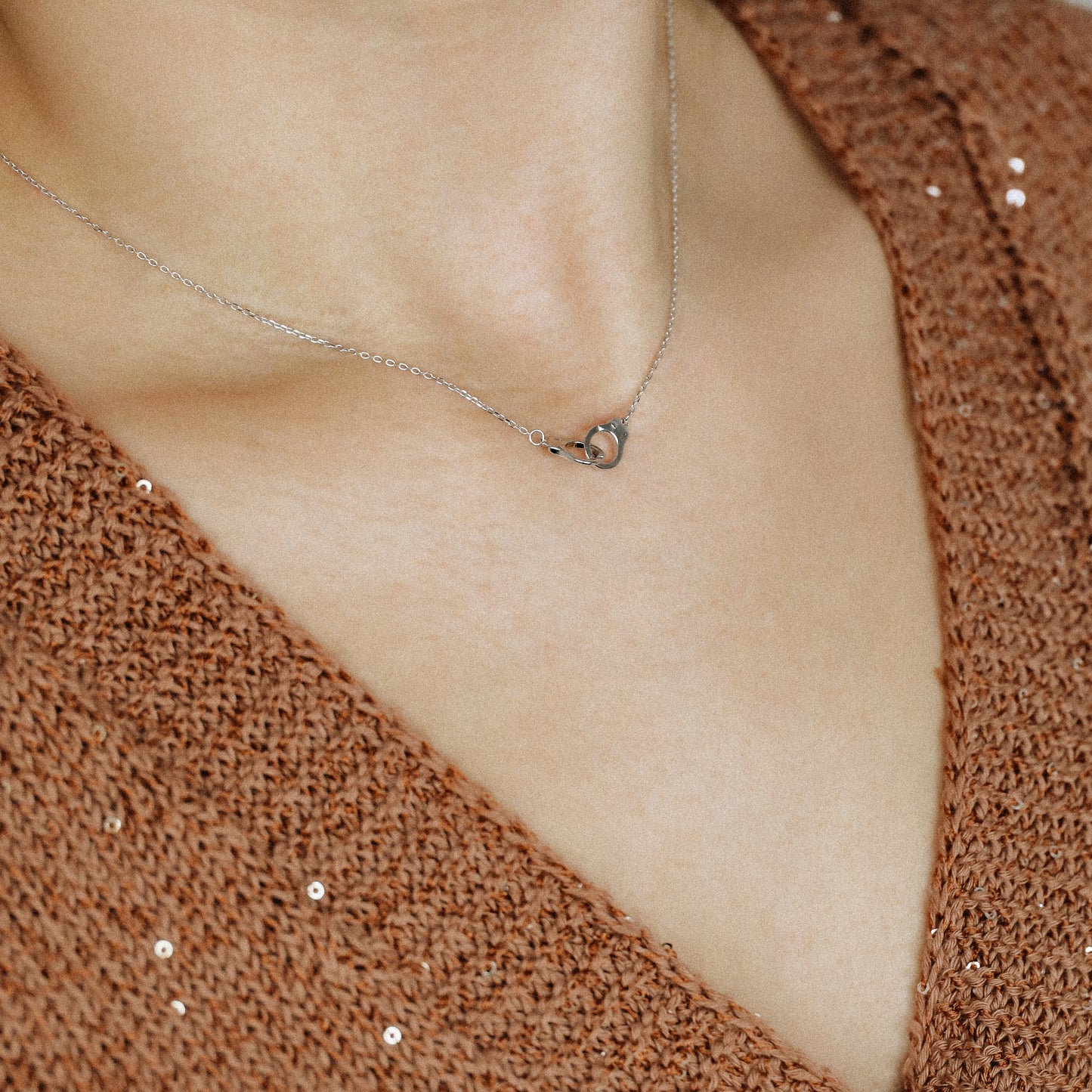 Freedom Handcuff Necklace • Dainty Eternity Necklace • Sterling Silver • BYSDMJEWELS