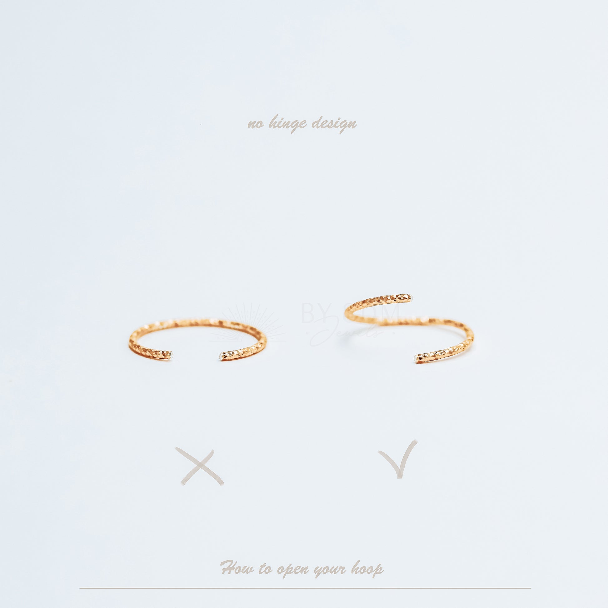Diamond Cut Round Earring or Nose Ring • 26ga, 24ga, 22ga, 20ga, 18ga • Inner Diameter 3-15mm • Gold, Silver, Rose, Black