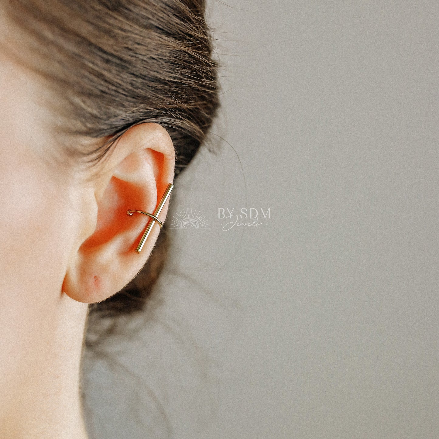 Gold Ear Cuff • Cartilage Ear Bar • No Pierce Ear Cuff • Ear Climber Bar • Cartilage Ear Cuff • Silver Ear Bar • Conch Minimalist Ear Cuff