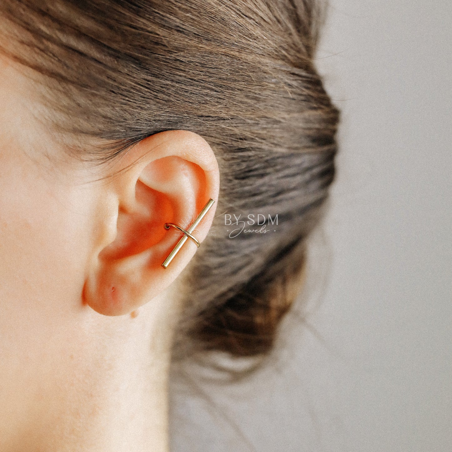 Gold Ear Cuff • Cartilage Ear Bar • No Pierce Ear Cuff • Ear Climber Bar • Cartilage Ear Cuff • Silver Ear Bar • Conch Minimalist Ear Cuff