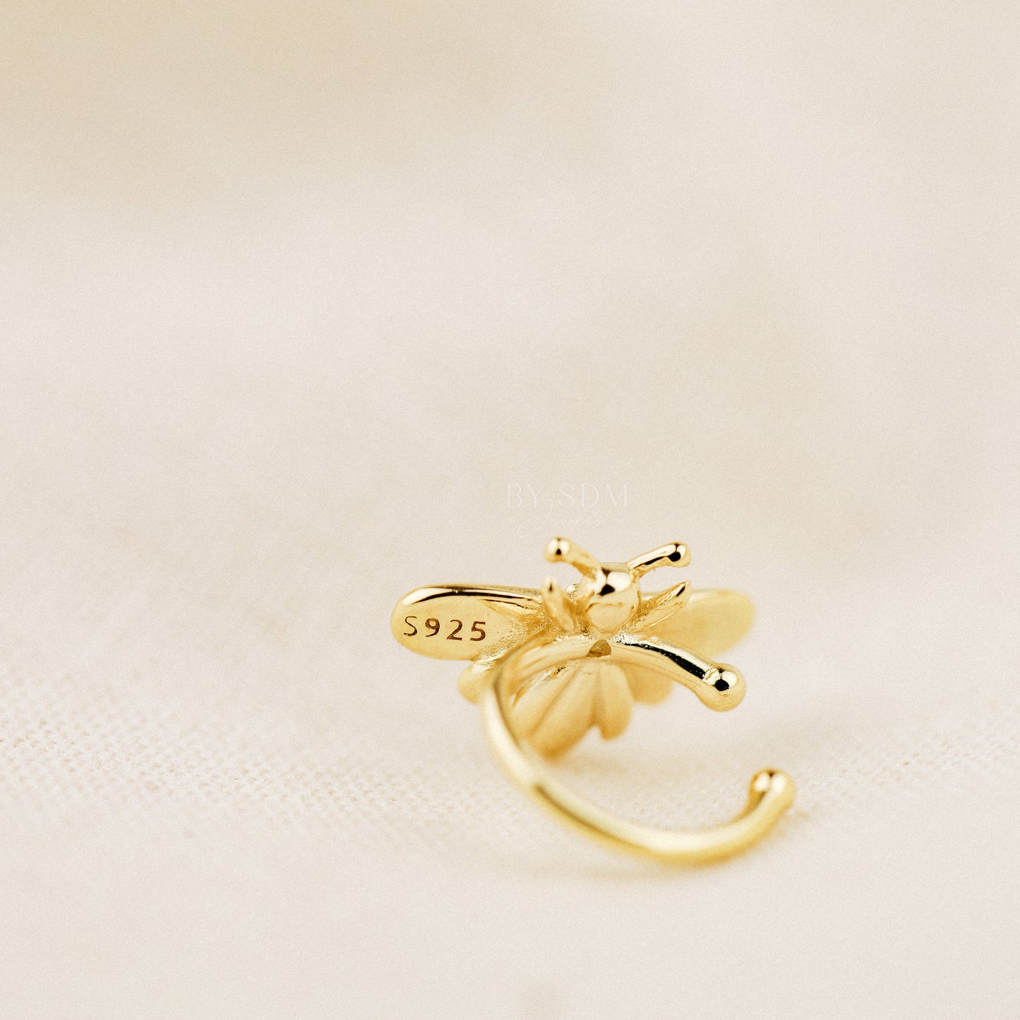 Gold Bee Ear Cuff • Honey Bee Earrings • BYSDMJEWELS