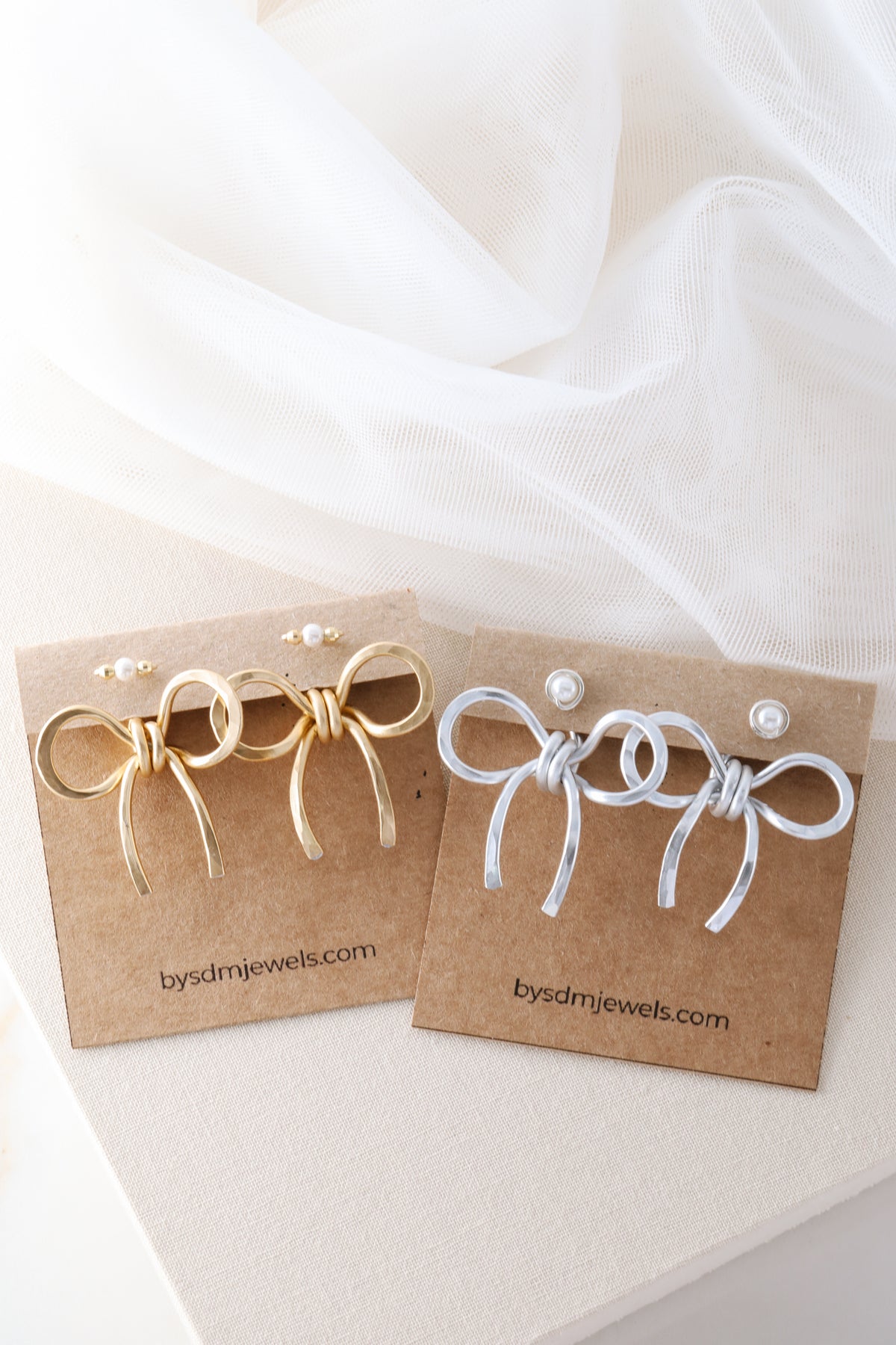Bow Earring Jackets - BySDM Jewels - Handmade Jewelry - Unique - Mix & Match - lightweight - statement