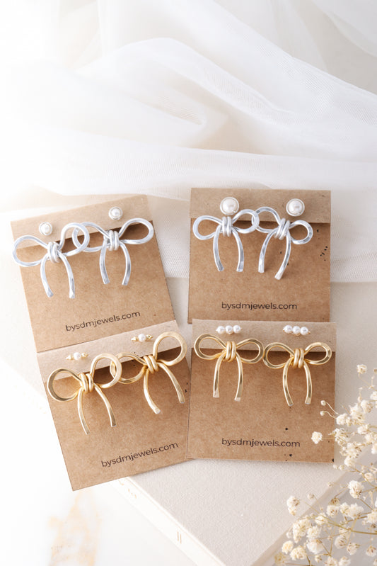 Bow Earring Jackets - BySDM Jewels - Handmade Jewelry - Unique - Mix & Match - lightweight - statement