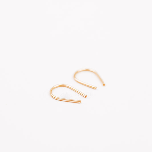 Gold Arc Earrings • Gold Filled Earrings • Gold U Earrings • Minimalist Earrings • Dainty Earrings • Open Hoop Earrings • Silver Earrings