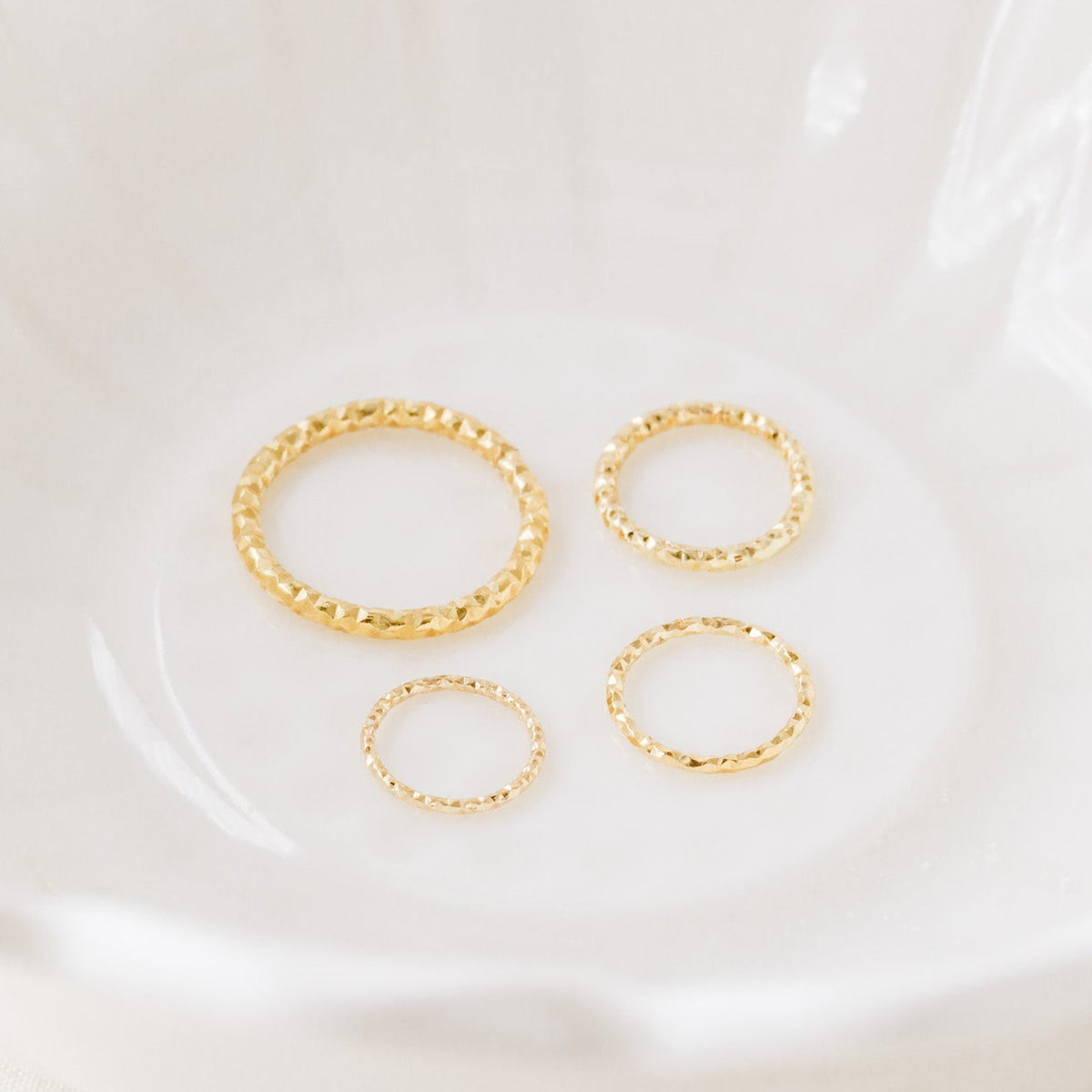 Diamond Cut Helix Hoop - Tiny Cartilage Earring - Endless Ring Hoops