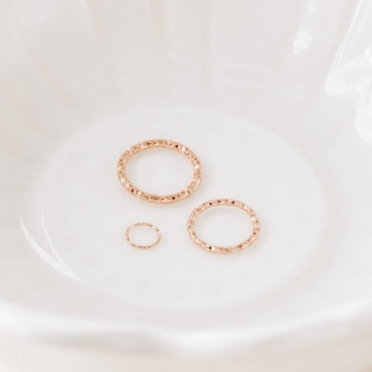 Diamond Cut Helix Hoop - Tiny Cartilage Earring - Endless Ring Hoops
