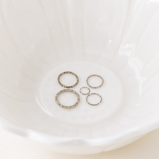 Diamond Cut Helix Hoop - Tiny Cartilage Earring - Endless Ring Hoops